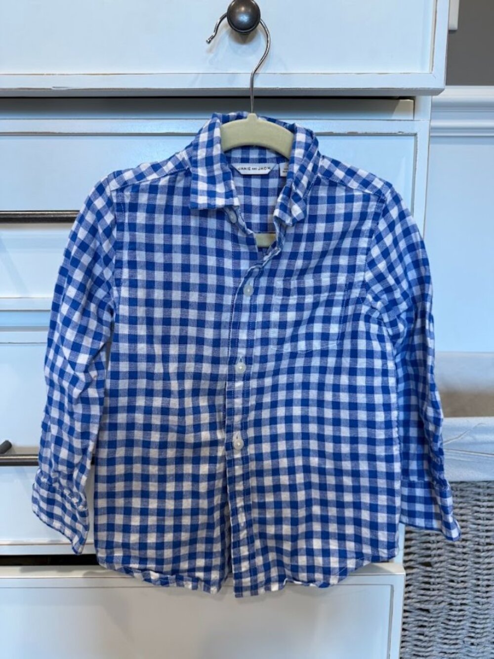 Janie & Jack Blue & White Gingham Button-Down | 2T